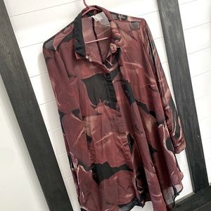 H&M (Divided) Sheer Floral Blouse *Size 14*